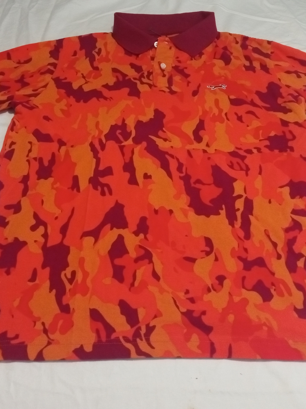 Fox Men's Orange & Burgundy Camo Polo
